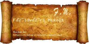 Földvári Mikolt névjegykártya